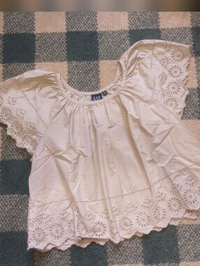 Gap Cottagecore 100% Cotton Loose Flowy Blouse Size Extra Small